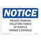 Signmission OSHA, Private Parking Violators Towed Vehicle, 18in X 12in Rigid Plastic, 12" W, 18" L, Landscape OS-NS-P-1218-L-17822 - alternate 1